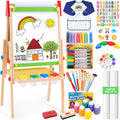 Magnetic Adjustable Wooden Drawing Easel for Kids Art Activities
