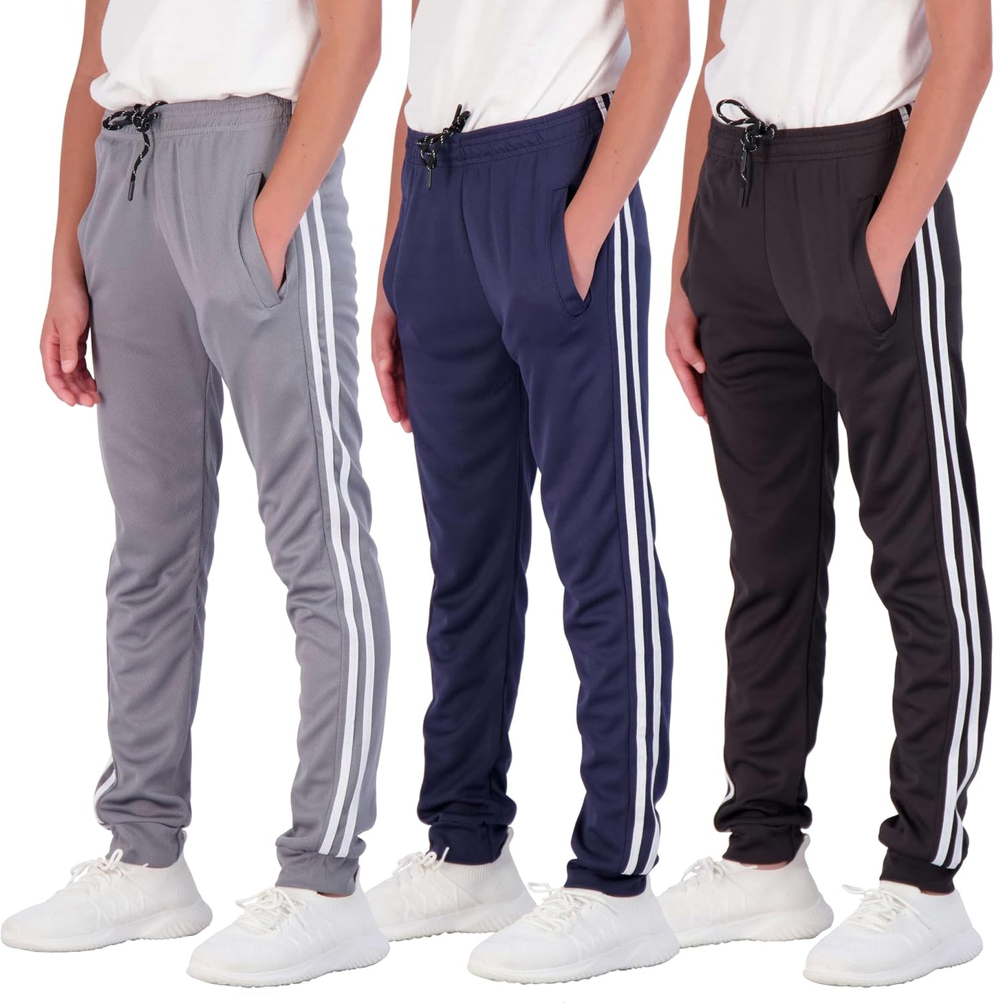 Real Essentials Boy's Mesh Jogger Sweatpants for Active Kids