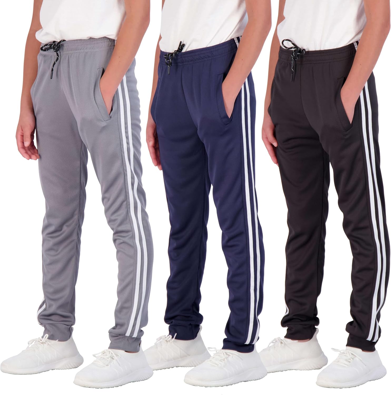 Real Essentials Boy's Mesh Jogger Sweatpants for Active Kids