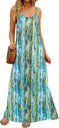 Supnier Women's Summer Maxi Dress with Pockets for Casual Wear