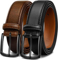 KEMISANT Men Belt 2Pack Genuine Leather Belt for Men Dress