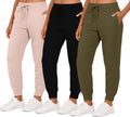 Women's Ultra-Soft Fleece Joggers 3 Pack - Warm, Pocketed Comfort in