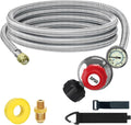 0-30 PSI High-Pressure Adjustable Propane Regulator with Gauge - 12FT