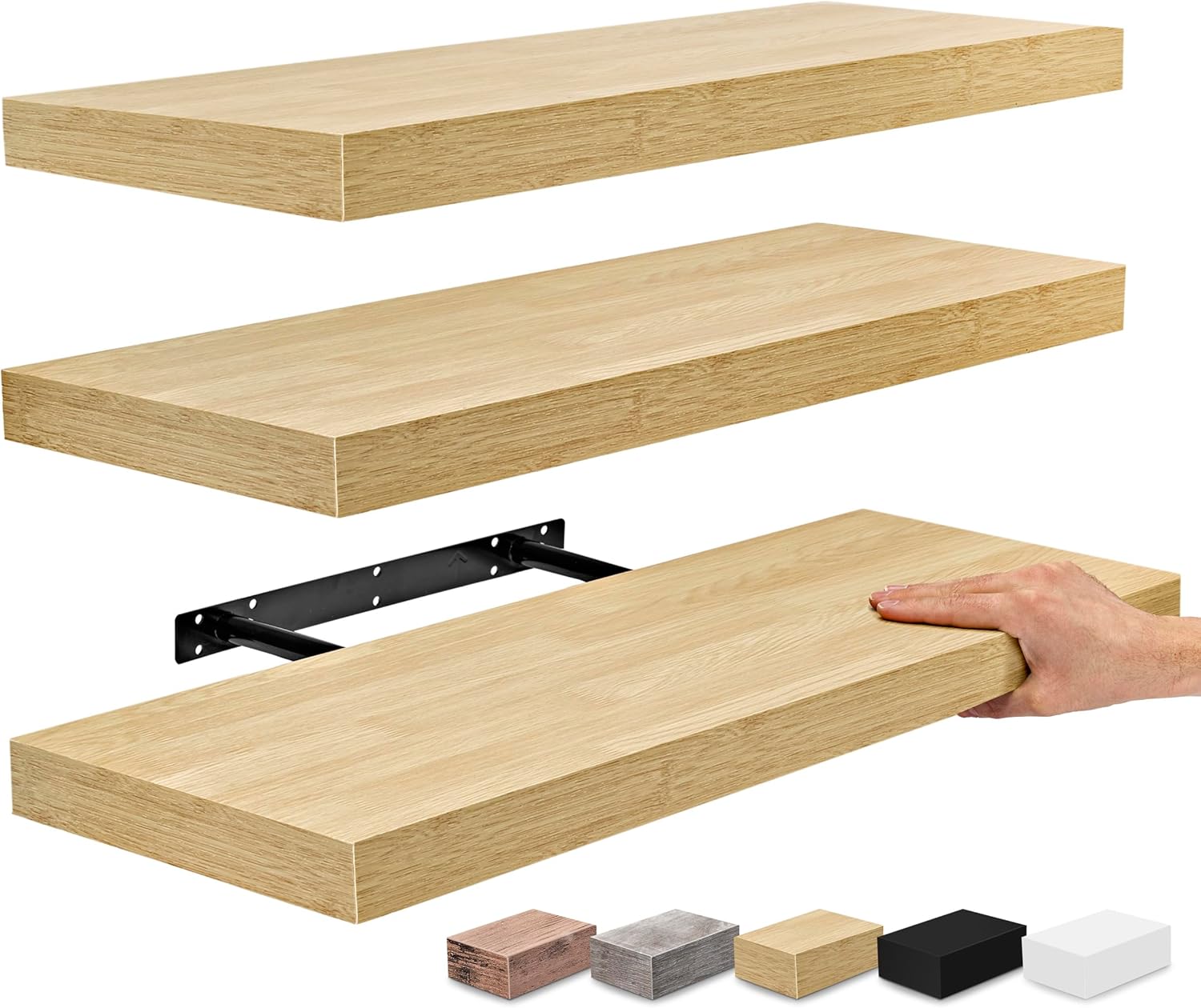 Stylish 24 Inch Floating Shelves for Wall - Home Decor Storage