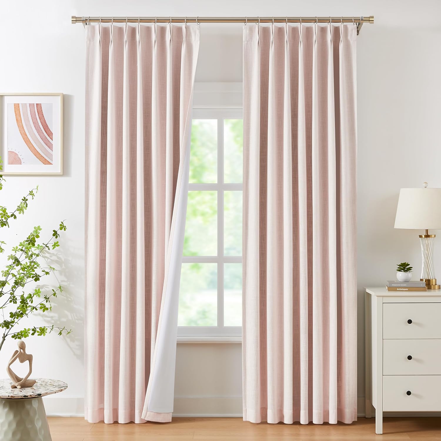 Full Blackout Pink Curtain Panels for Stylish Bedroom - 84 L x 40 W - Set of 2