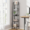 Ladder Shelf Bookshelf Bookcase 5-Tier Black - Space-Saving Display