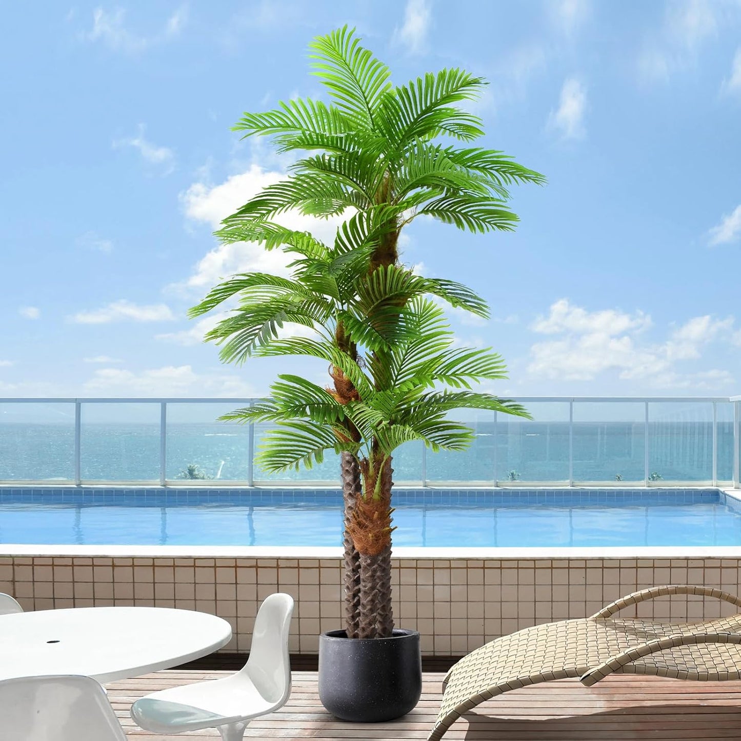 8.5ft Tall Artificial Palm Tree for Outdoors - Lifelike Decor