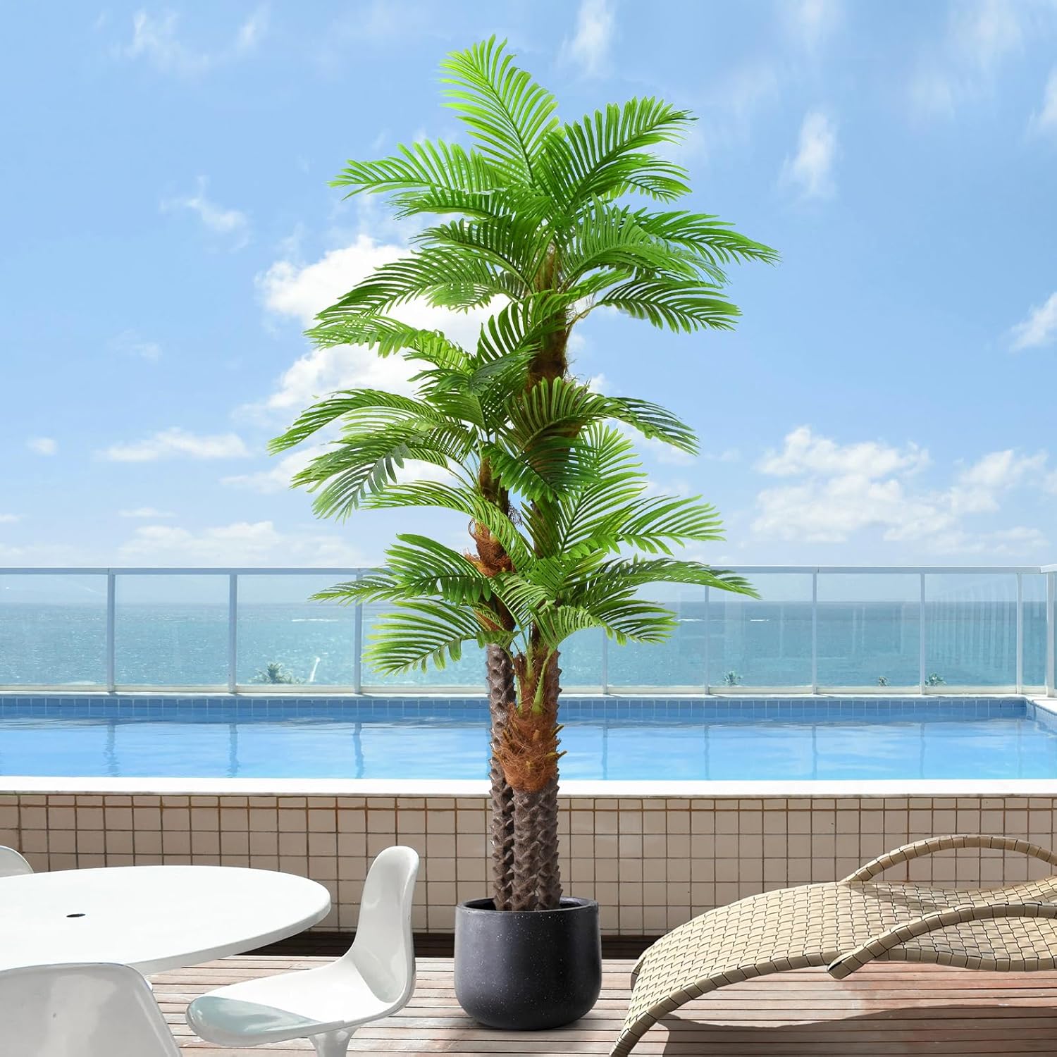 8.5ft Tall Artificial Palm Tree for Outdoors - Lifelike Decor