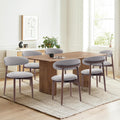 COLAMY Wooden Dining Chairs Set of 6 - Modern Fabric Upholstered