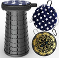 Collapsible Telescoping Stool with Cushion - Portable Foldable Seat
