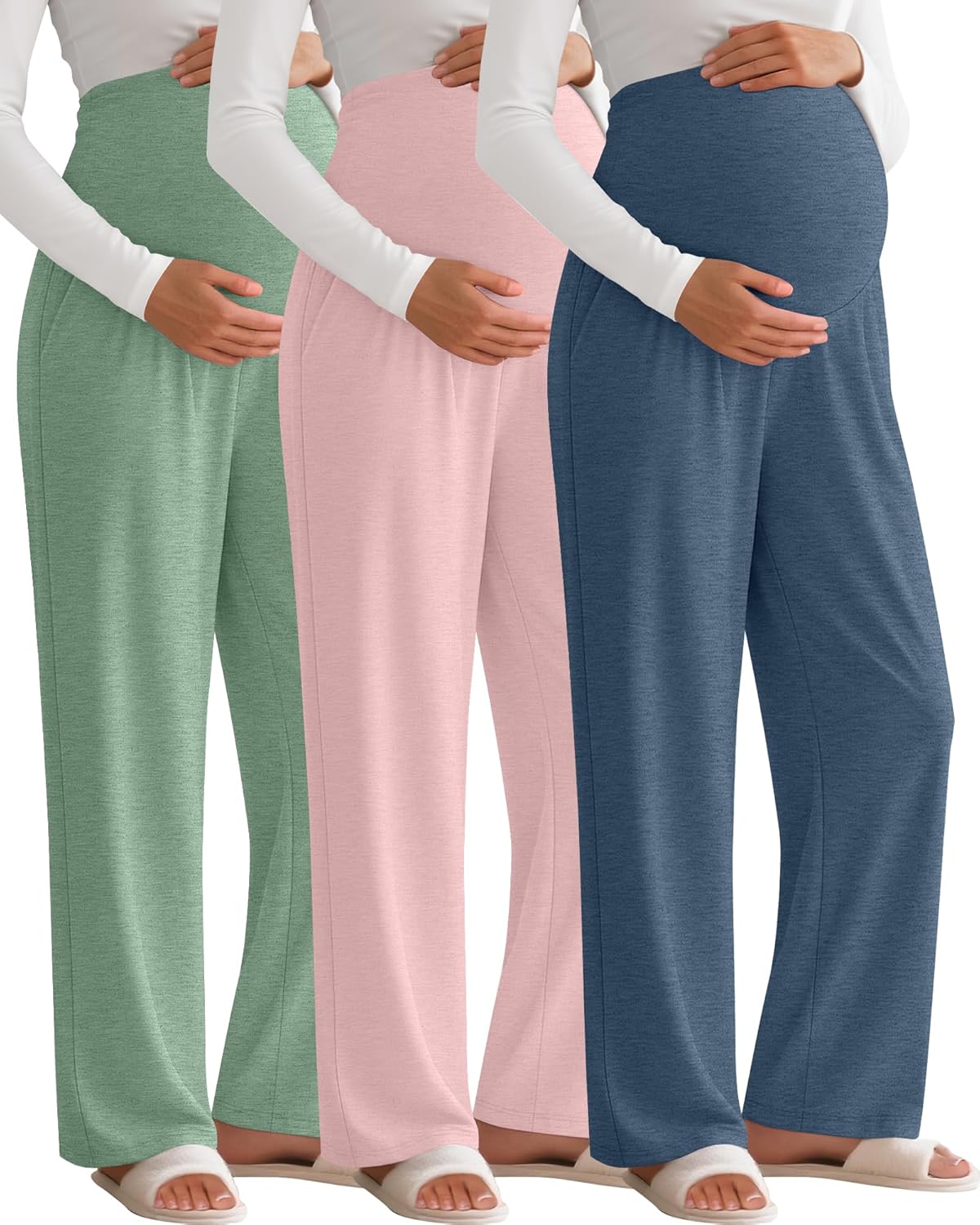 3 Pack Women's Maternity Pants for Comfort and Style