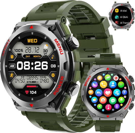 Military Smart Watch for Men with AI Features and Fitness Tracker