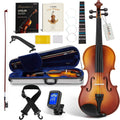 Handcrafted Full Size Violin 4/4 Solid Wood Fiddle - Beginner Kit