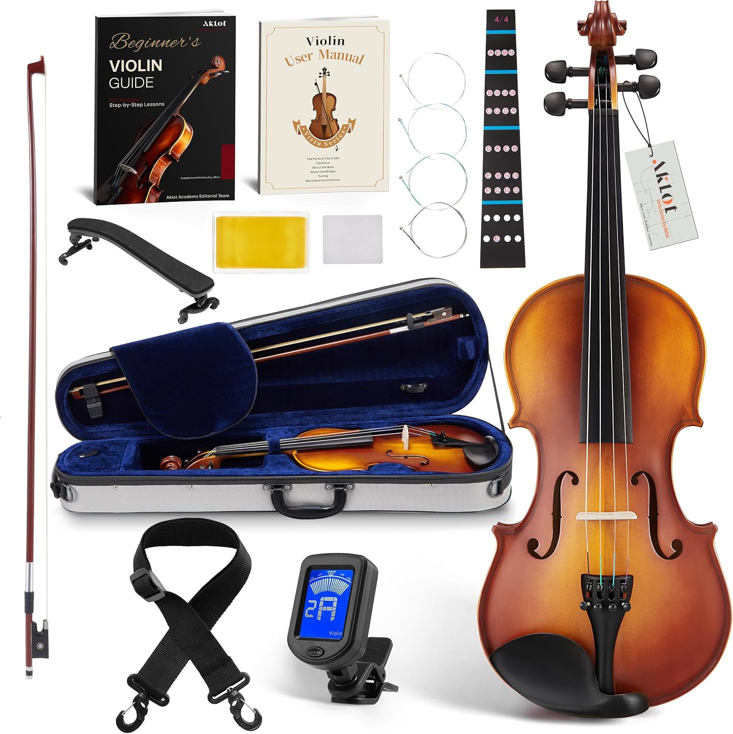 Handcrafted Full Size Violin Kit for Beginners with Case