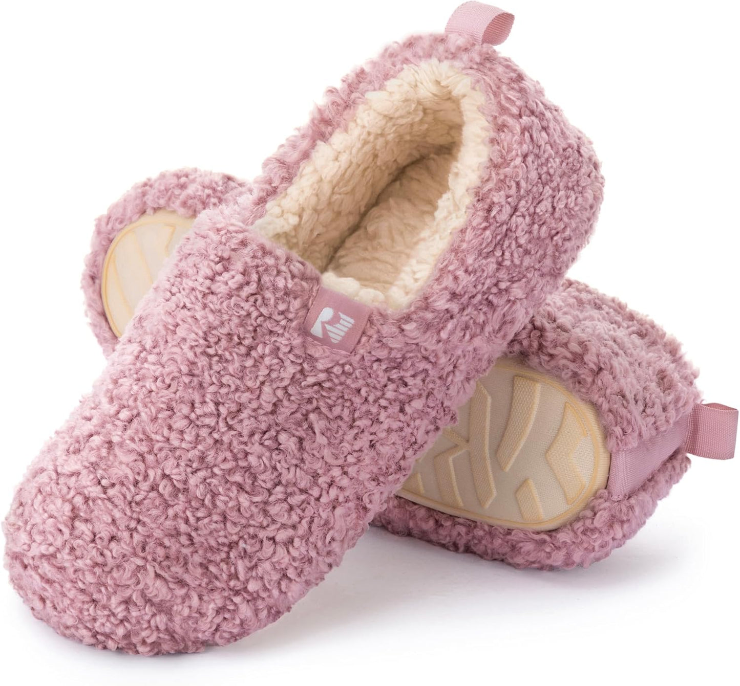 RockDove Women's Faux Shearling Closed Back Slippers with Comfort