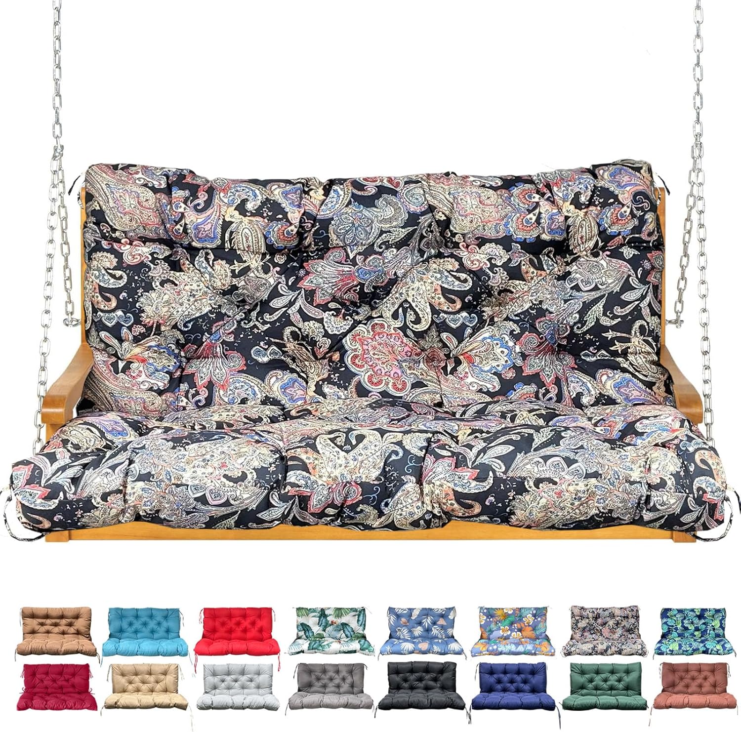 Porch Swing Cushion with Backrest for Outdoor Furniture Use