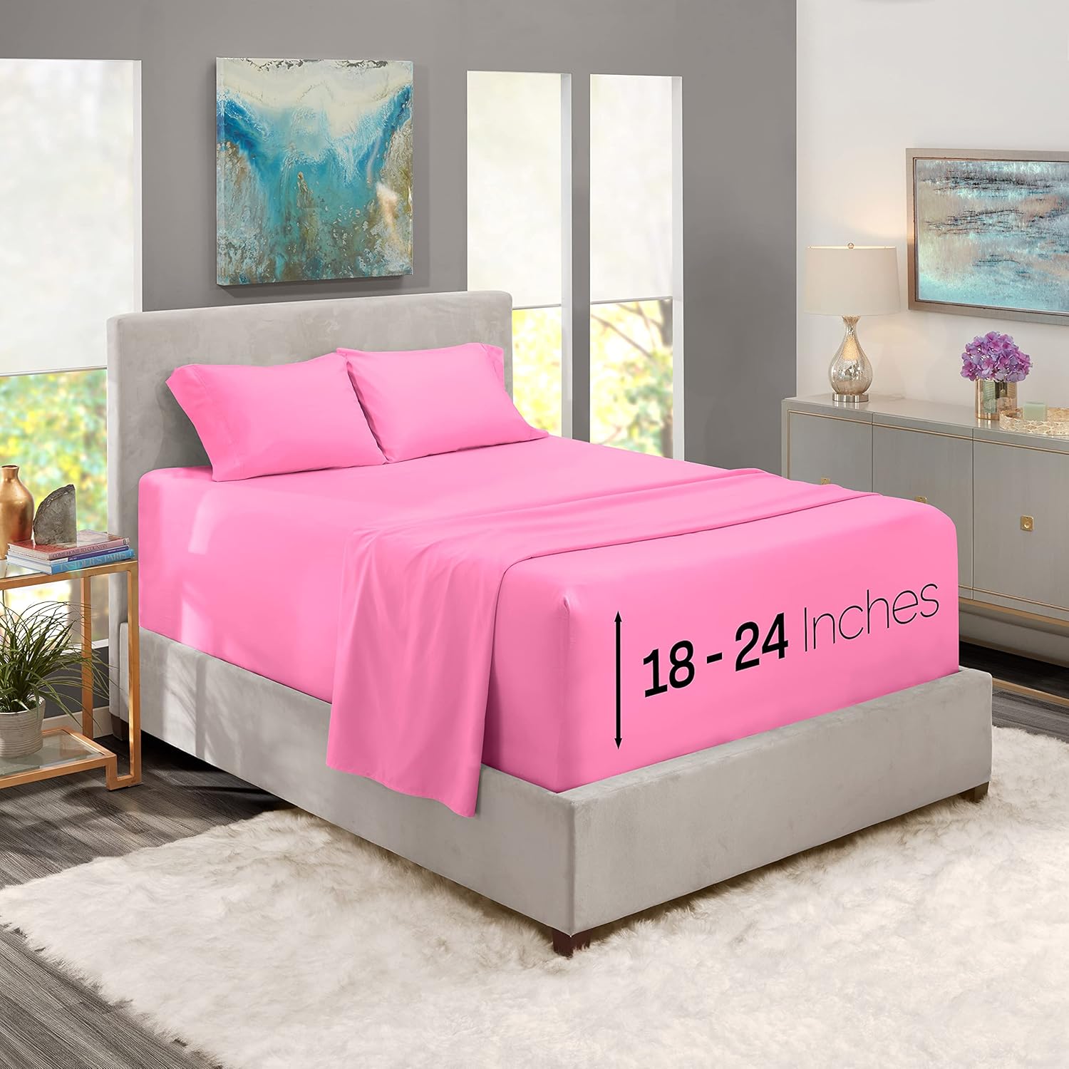 Nestl Queen Size Sheet Set with Extra Deep Pockets for Comfort