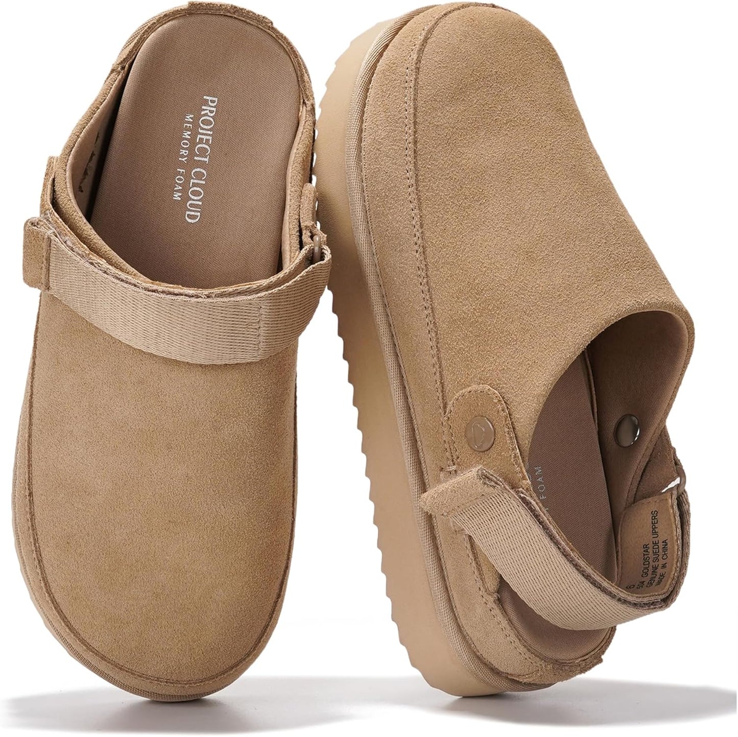 Genuine Suede Clogs for Women with Memory Foam Comfort