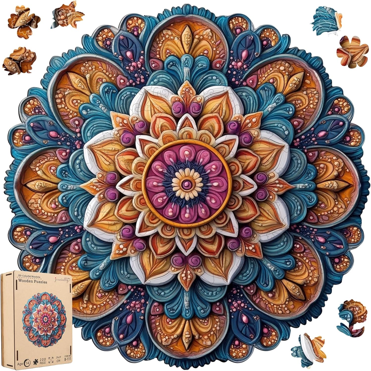 Mandala Wooden Jigsaw Puzzles for Adults - 500 Pcs Fun