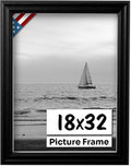Black 18x32 Picture Frame 0.75 in Wide - Handmade Solid Wood Frame