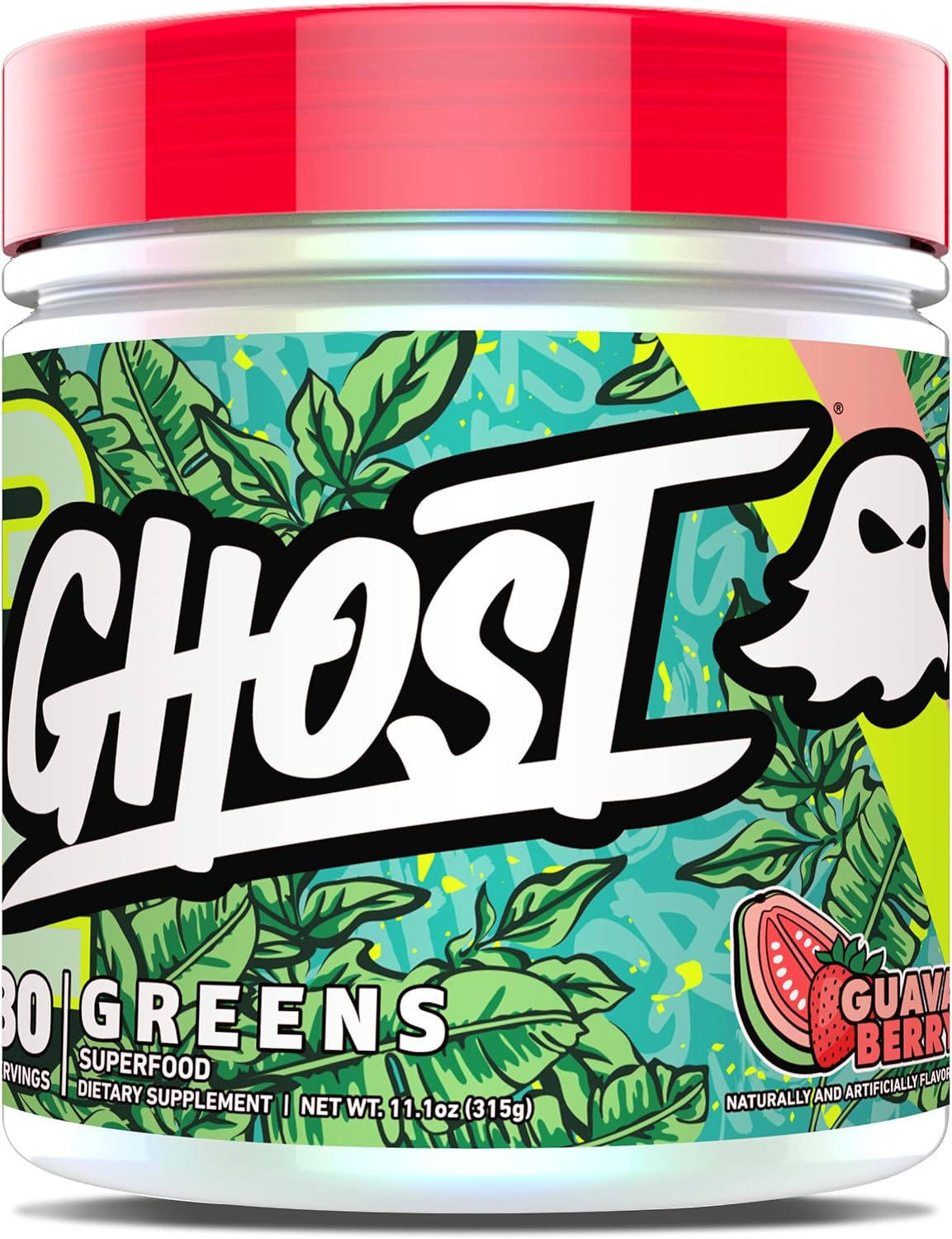 GHOST Greens Powder Guava Berry - 19 Superfood Greens & Reds