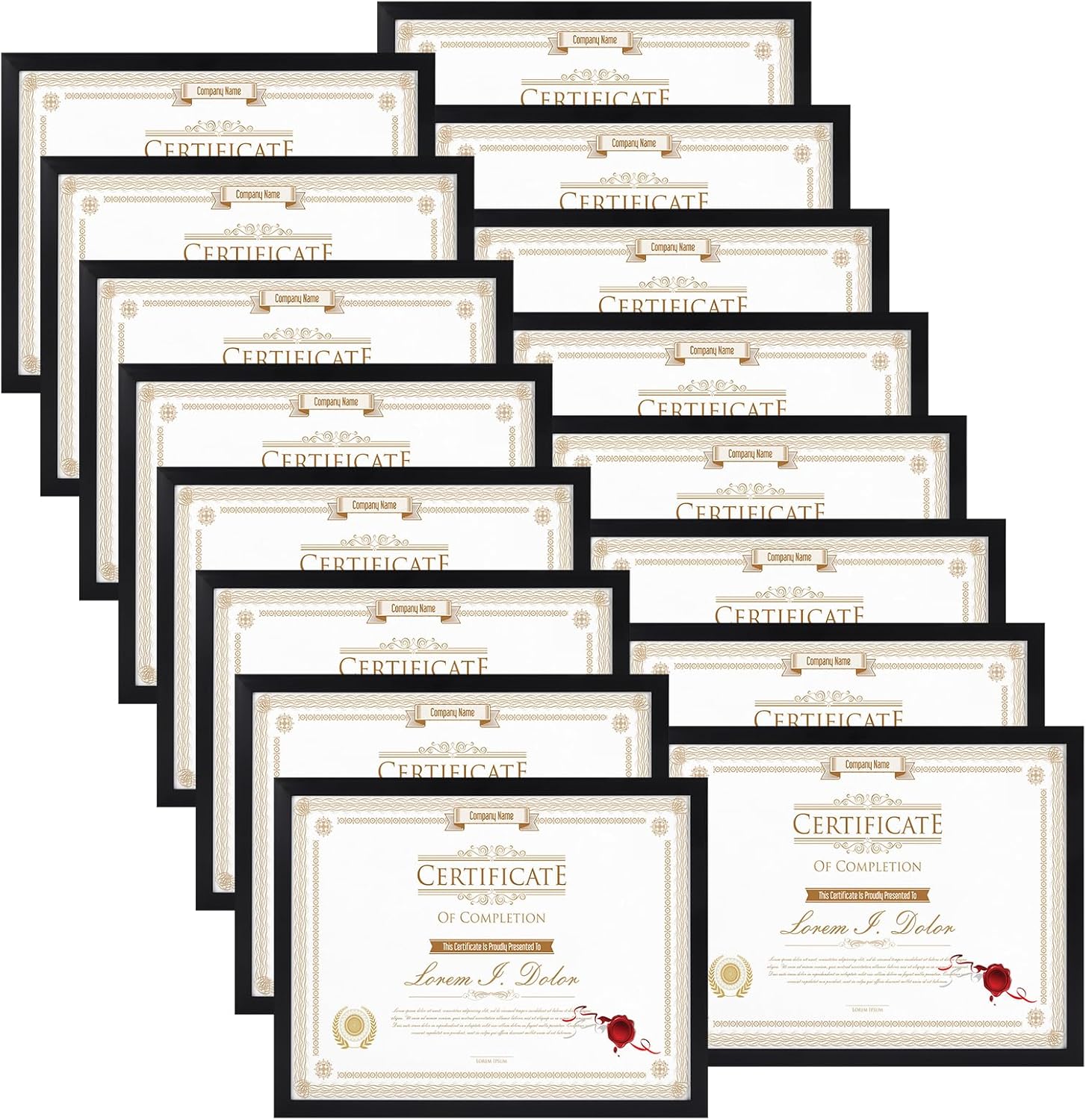 16 Pack 8.5x11 Certificate Picture Frames for Display Needs