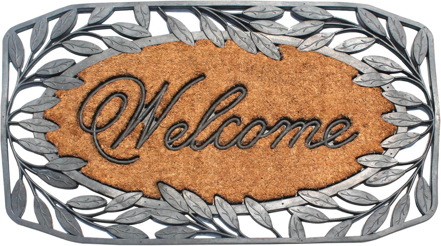 A1HC Natural Coir and Rubber Door Mat for Indoor Outdoor Use