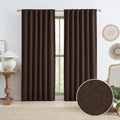 Brown Linen Blackout Curtains 84 in Long for Bedroom - Complete
