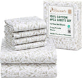 100% Natural Cotton Full Size 6-Piece Sheets - Crisp Percale Feel