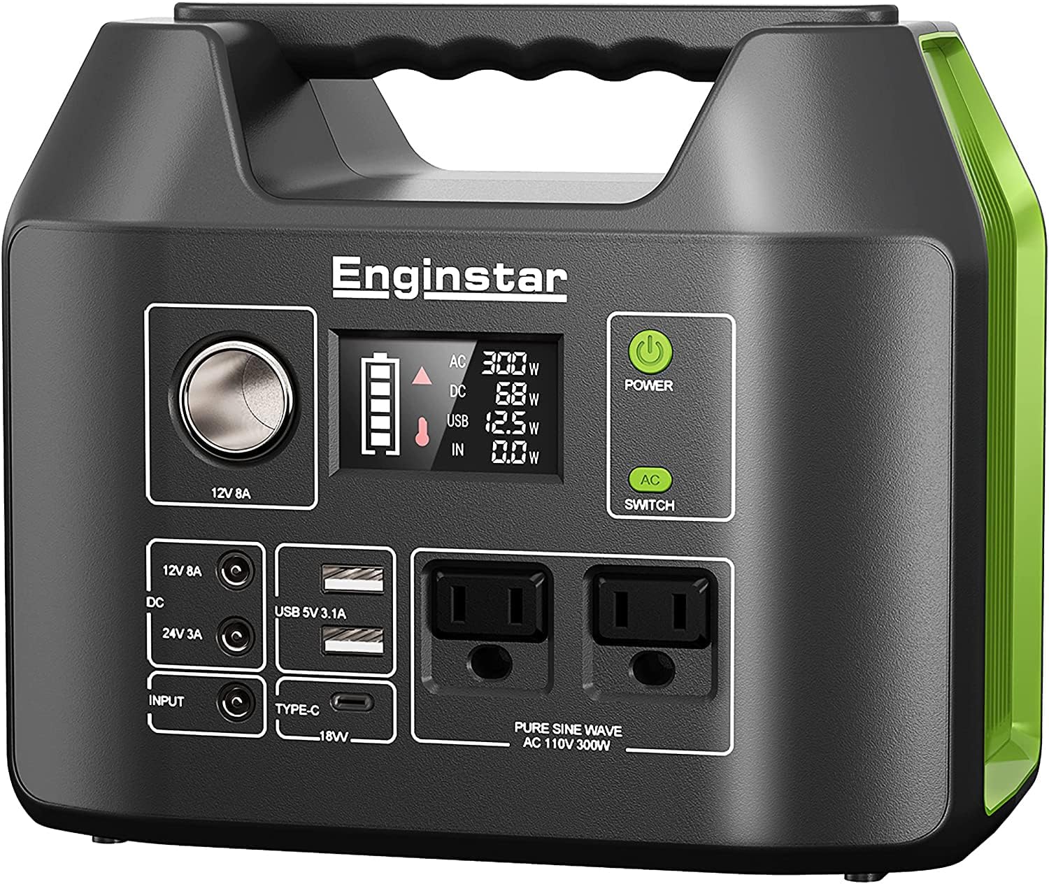 EnginStar Solar Generator: 300W Portable Power Station