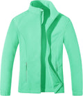 Women's Fleece Jacket Zip Up Coat Lightweight Warm Layer with Pockets