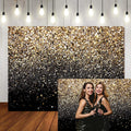 Black and Gold 10x10ft Backdrop - Elegant Sparkle Background