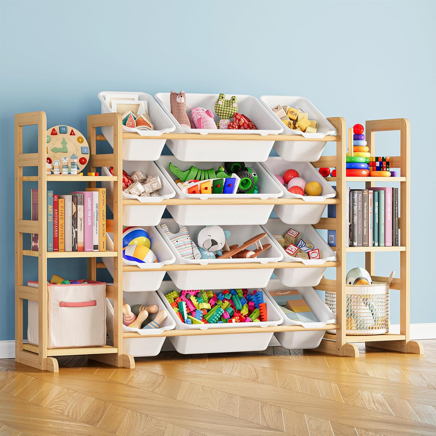 SpaceAid Toy Storage Organizer with 12 Bins for Playroom Use