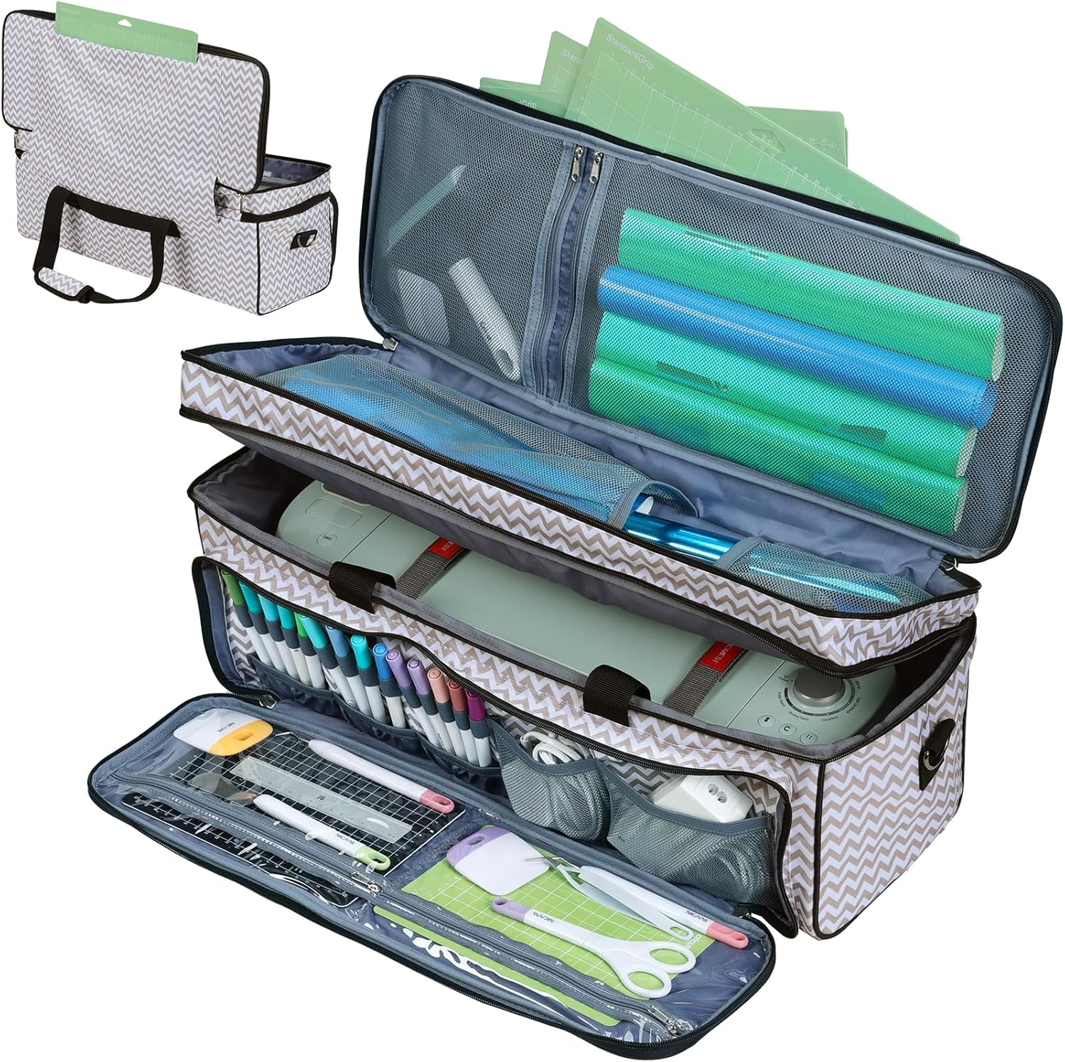 HOMEST Double Layer Carrying Case for Cricut Maker and Explore