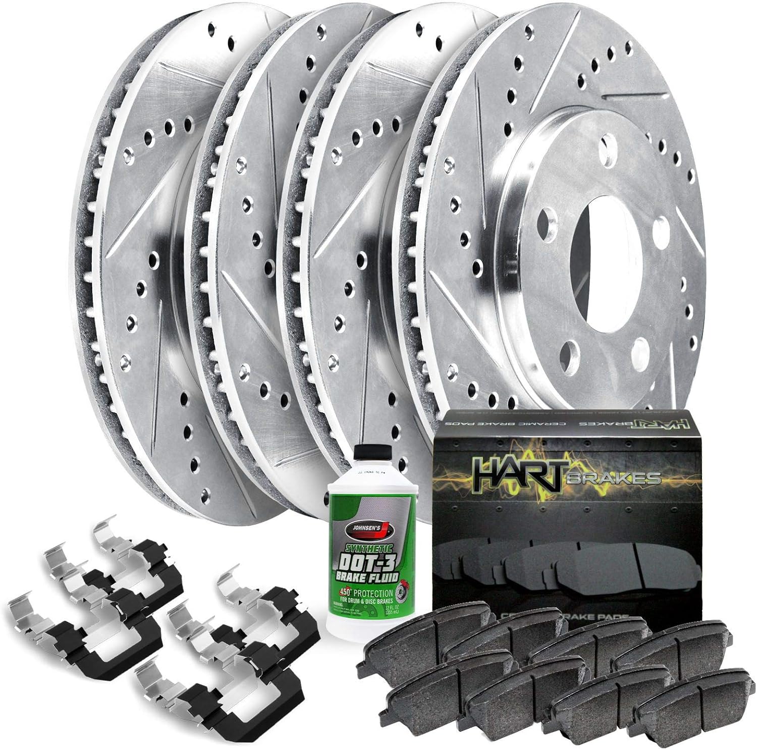 Hart Brakes Front and Rear Brake Kit with Rotors and Pads