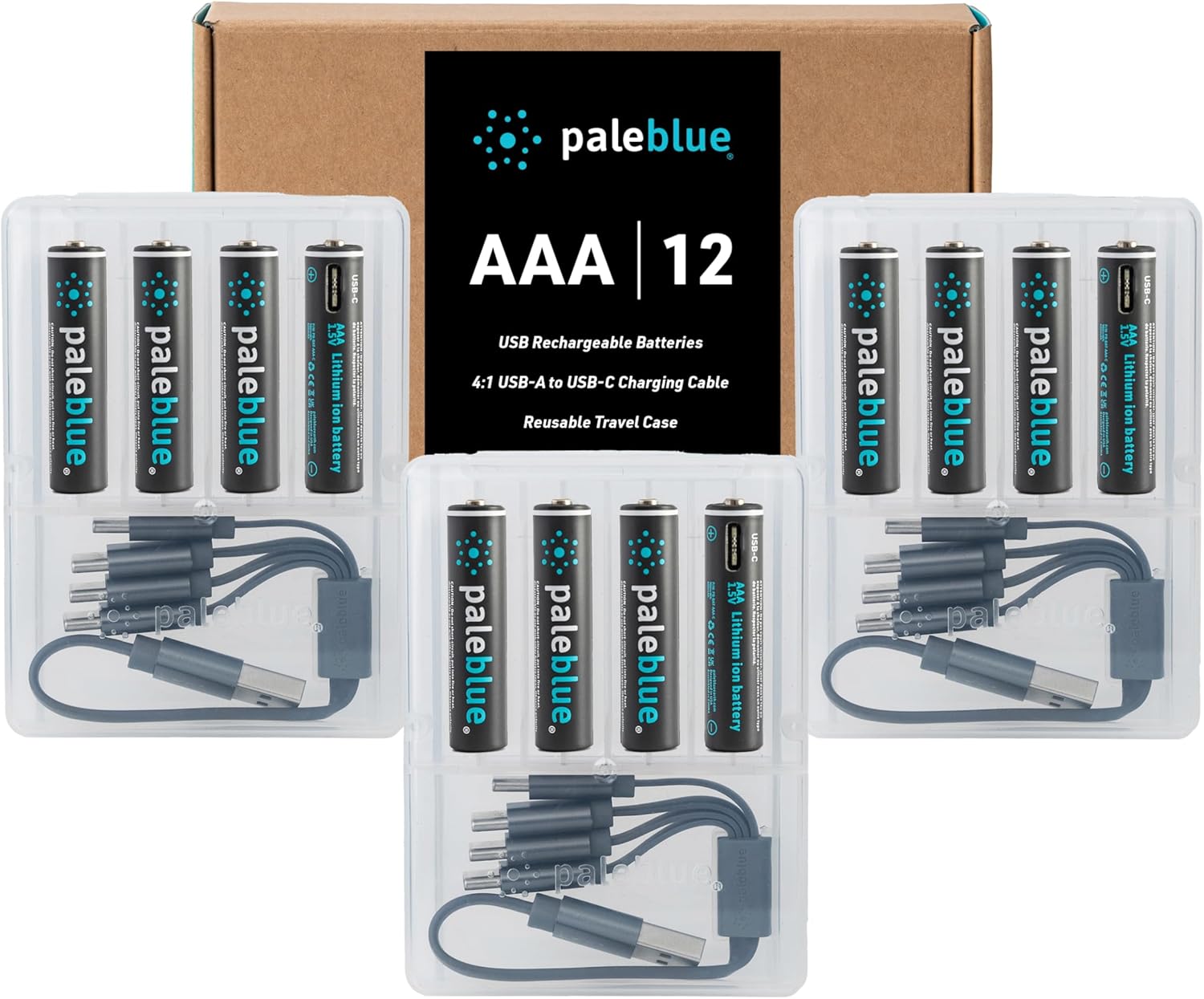 Rechargeable AAA Lithium Batteries with Fast Charging Cable