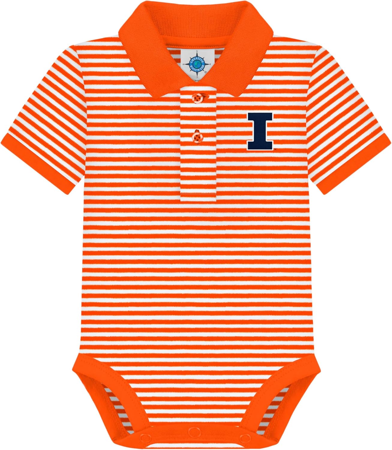 Creative Knitwear College Baby Striped Polo Bodysuit for Infants