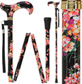 Royal RC Canes Midnight Floral Folding Walking Cane - Stylish Support
