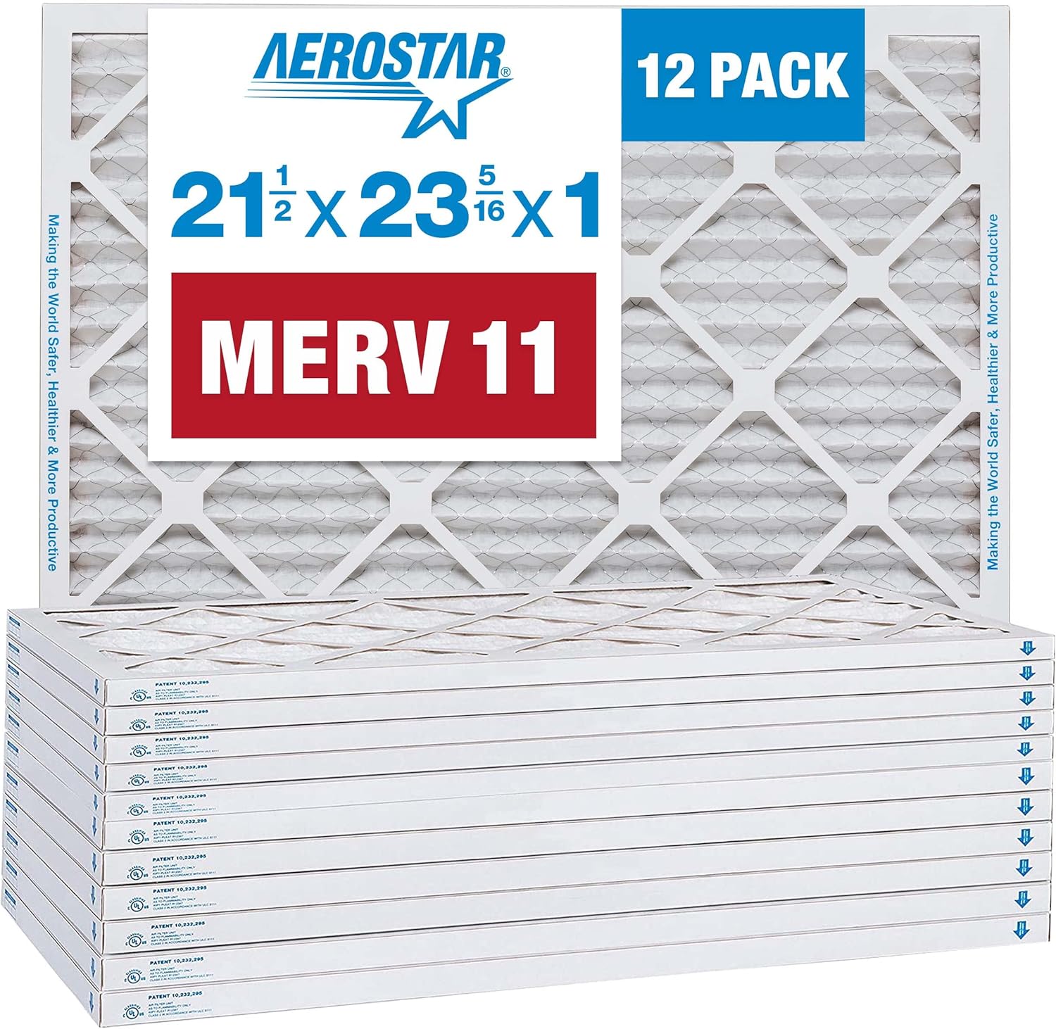 Aerostar MERV 11 Filter - Superior Air Quality, Pack of 12