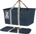 CleverMade Collapsible Laundry Tote 2-Pack 50L - Space-Saving Luxe