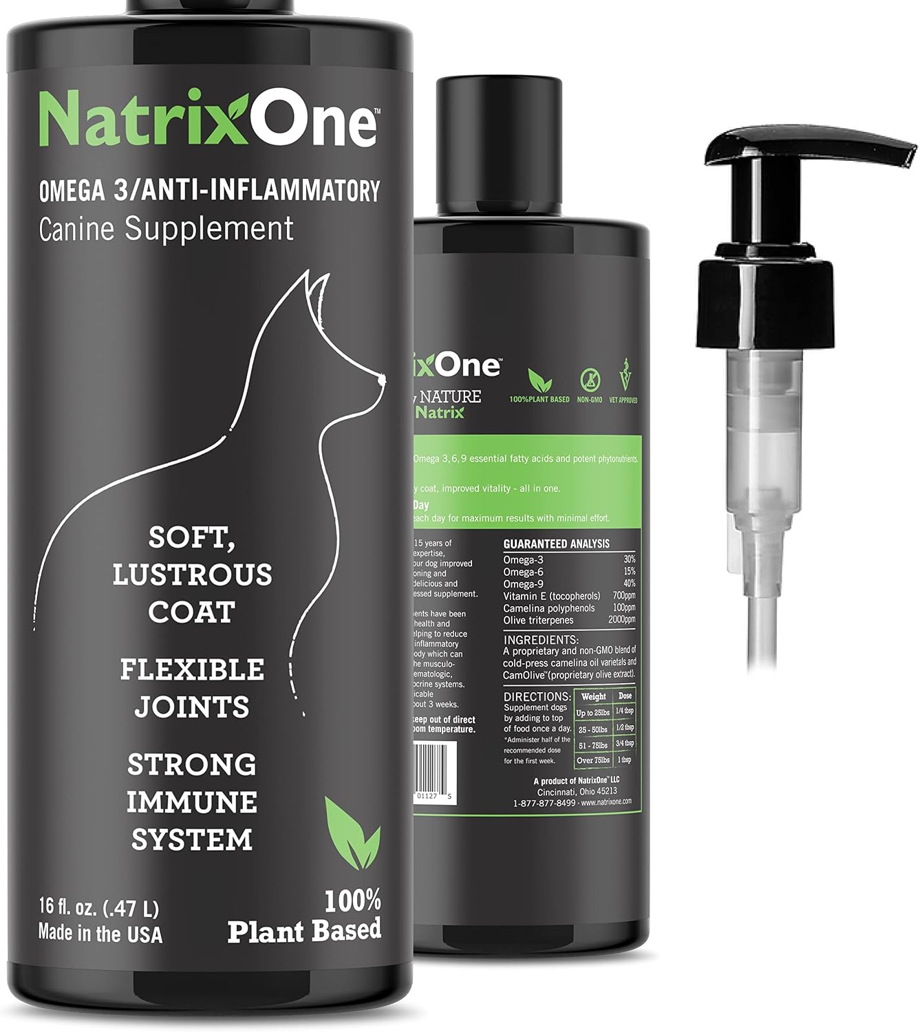 100% Pure Camelina Oil for Dogs - All-Natural Skin and Coat