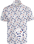 Golf Polo Shirts for Men American Flag Quick Dry Performance