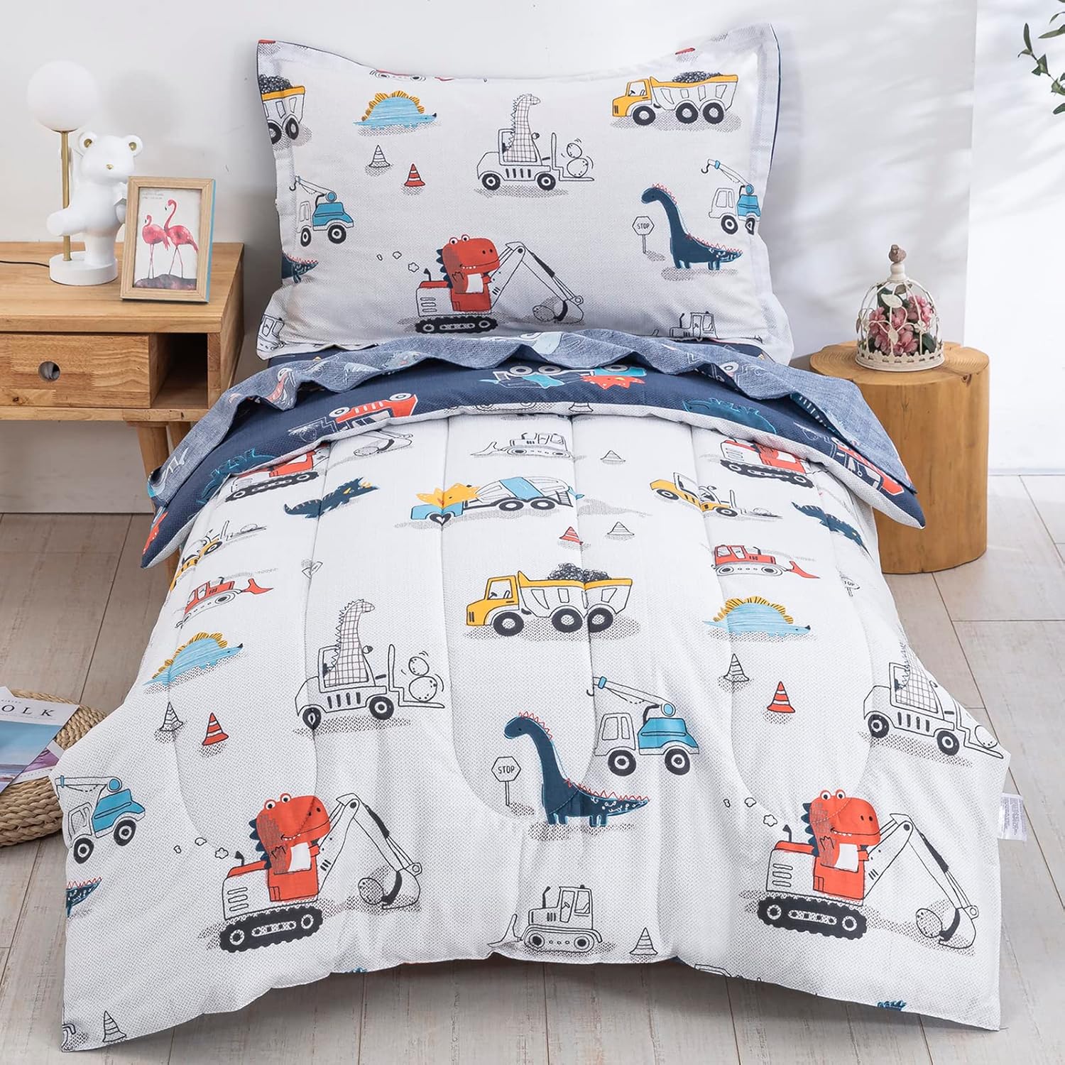 Dinosaur Cars Toddler Bedding Set for Cozy Sleep All Year Round