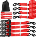 Heavy Duty Ratchet Straps 4 PK 4400 lb Break Strength - Truck Tie