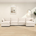 Sectional Cloud Couch with 2 Ottomans - Oversized 4 Seat Convertible
