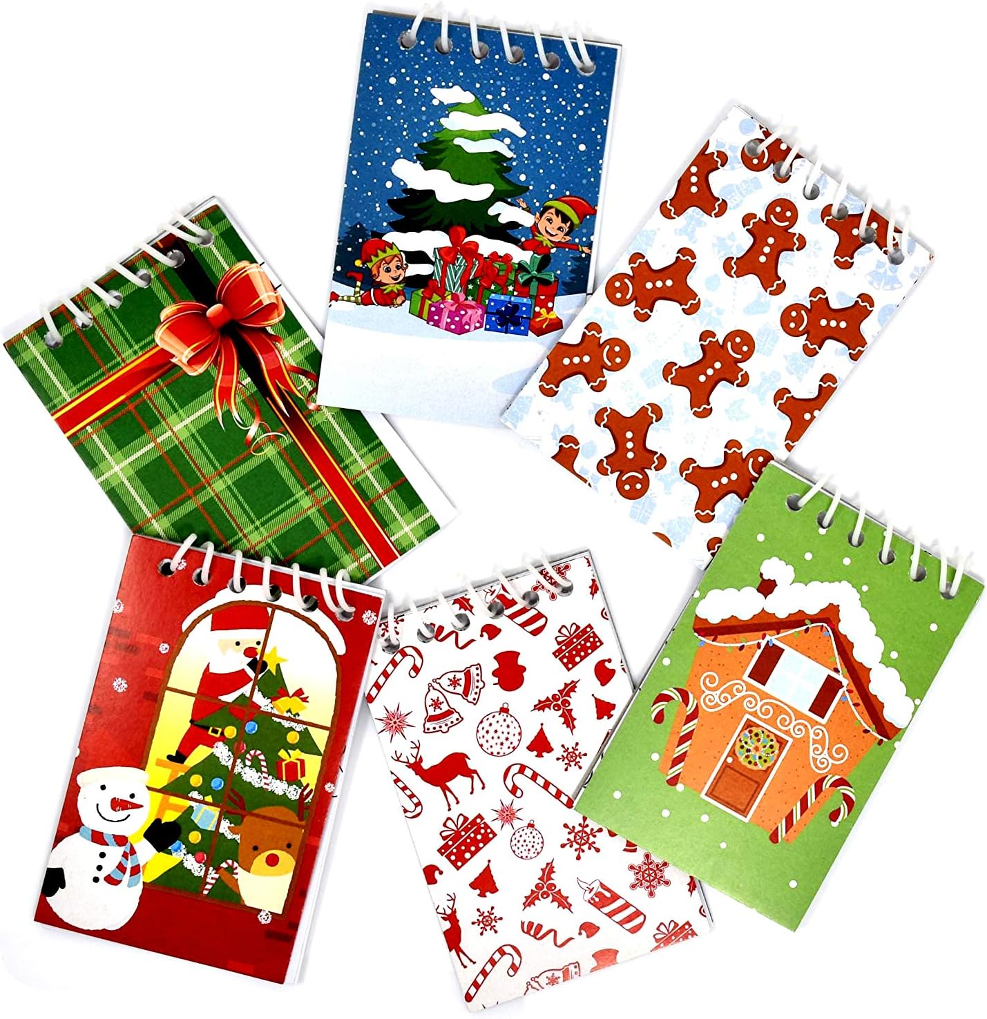 48 Mini Christmas Notepads - Festive Designs for Kids & Teens