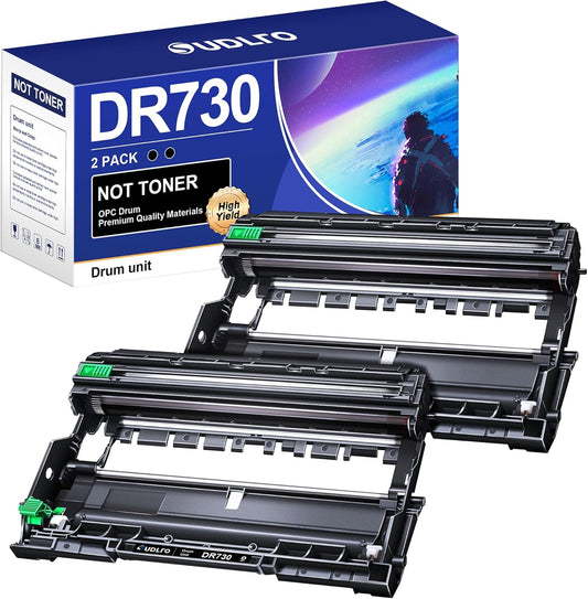 Compatible DR730 Replacement Drum for Brother Printers - 2 Pack