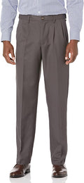 Mens Classic-Fit Expandable-Waist Pleated Dress Pant - Reliable Fit