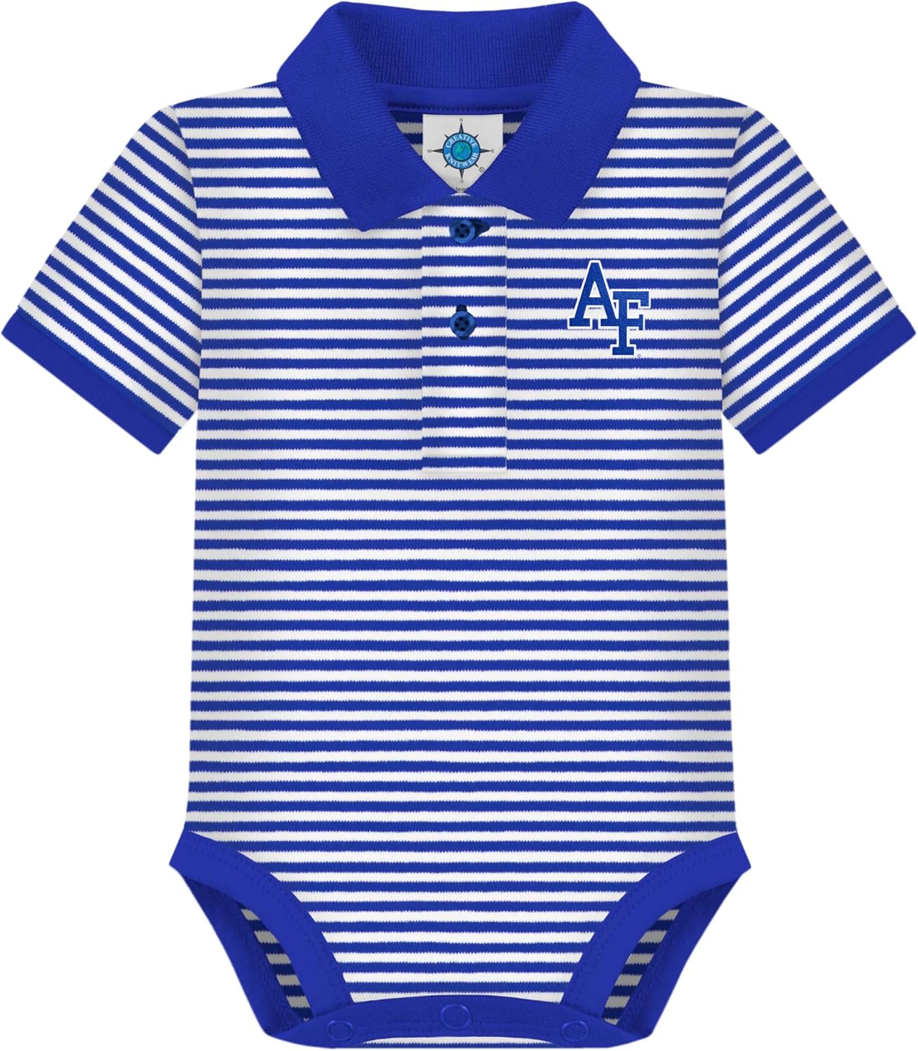 Creative Knitwear College Baby Striped Polo Bodysuit for Infants