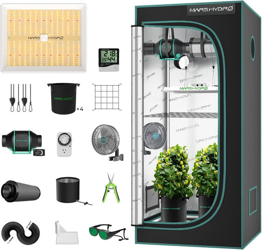 MARS HYDRO 3x3 Grow Tent Kit w/ TS1000 LED Light